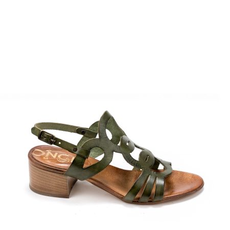 Alternative view of Ženske kožne sandale Once-E66-482 zelene na štiklu